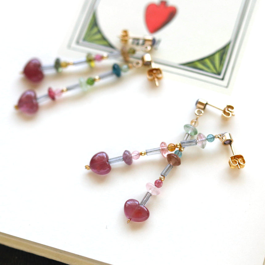 ♡ルビー&トルマリン、タンザナイトのピアス/イヤリング