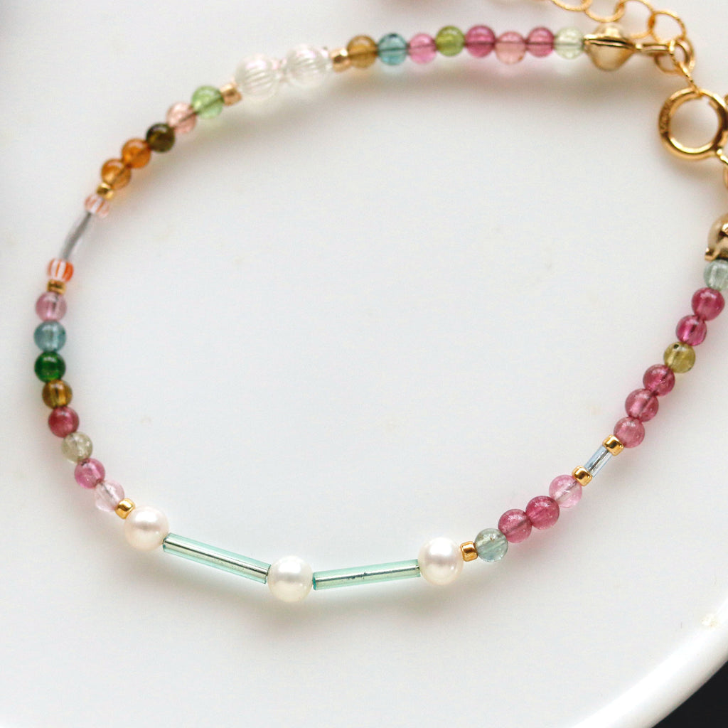 トルマリンとヴィンテージビーズのブレスレット – leap Jewellery