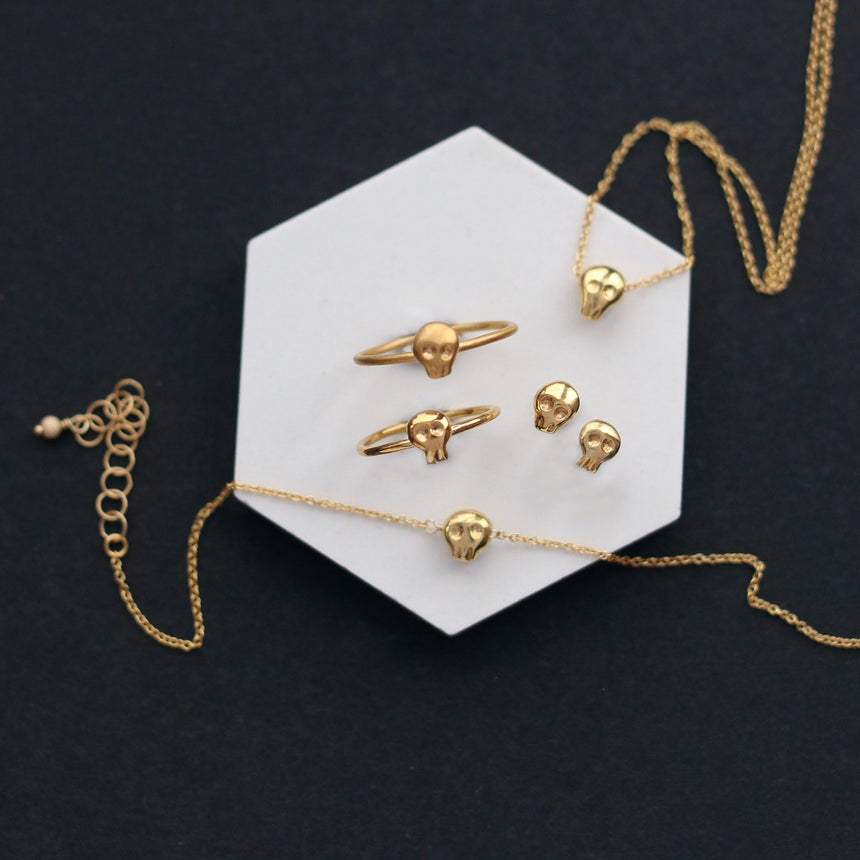 おとぼけスカルのピアス/イヤリング