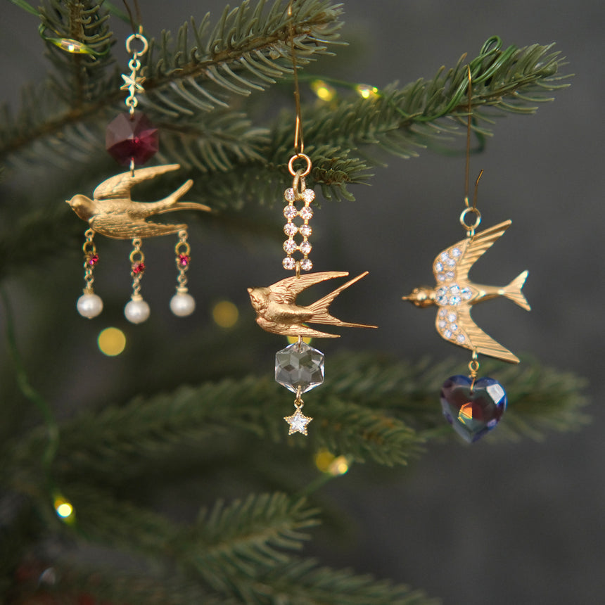 ヴィンテージ・クリスマスオーナメント：ツバメ